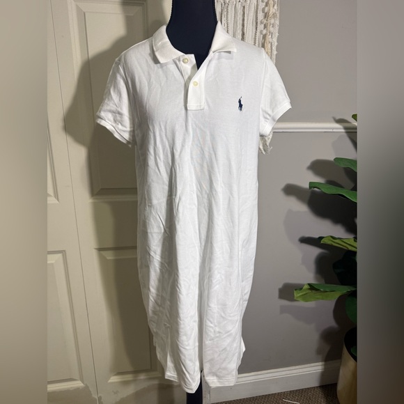 Ralph Lauren Dresses & Skirts - Ralph Lauren White Polo Shirt Dress with Navy Pony Embroidery